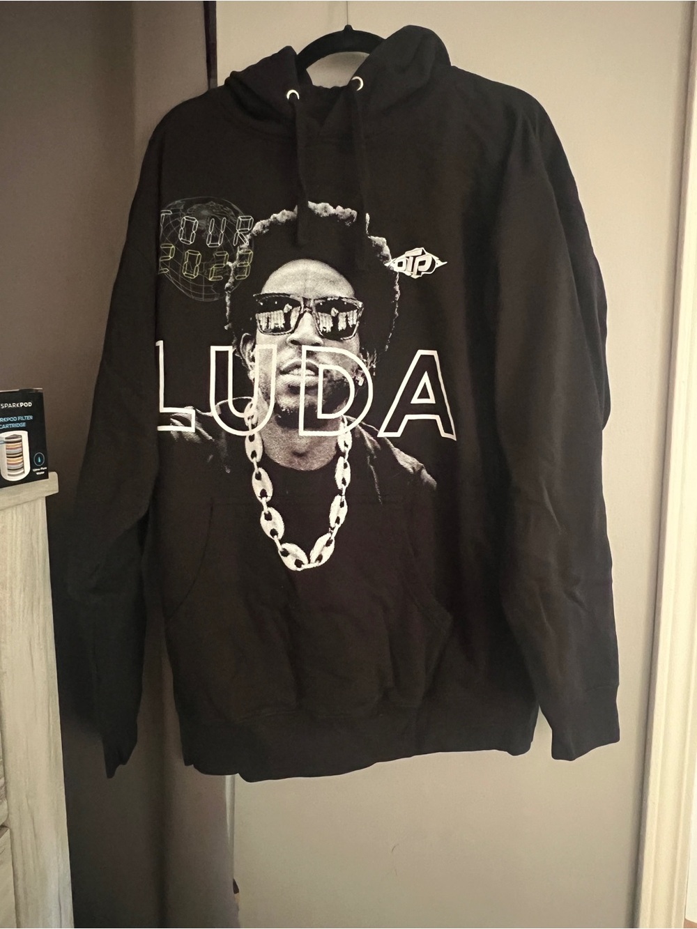 Unisex Black Graphic Hoodie Sweatshirt - LUDA Design bought during tour